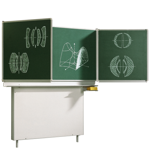 Wandtafel Schultafel aus Stahl, Serie MST, grün Wandklappschiebetafel mit Kontergewicht