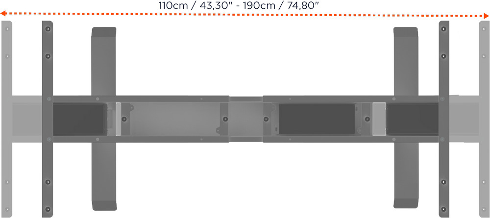 celexon elektrisch höhenverstellbarer Schreibtisch Professional eAdjust-58123 - grau, inkl. Tischplatte 125 x 75 cm
