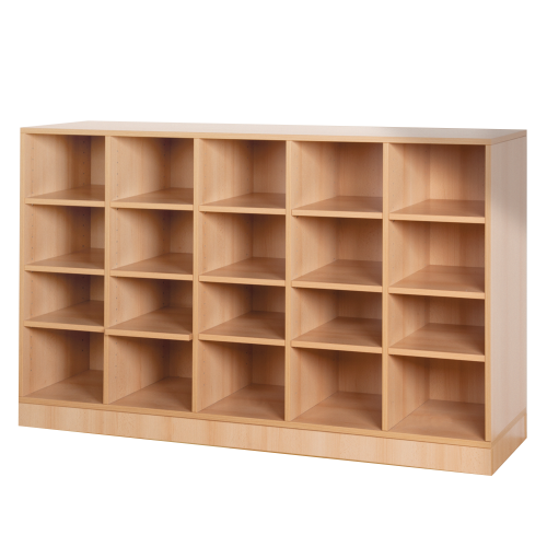 Offenes Regal mit 20 Fächern & Mittelwänden B/H/T: 162x98x40 cm, auf Standfuß