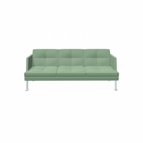 3er Sofa Ona mit Metallgestell und niedriger Lehne B/H/T: 207x84x84 cm, Stoffgruppe C4 (Kunstleder, schwer entflammbar), Gestellfarbe Chrom