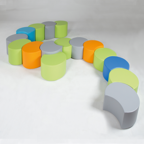 Sitzelement PAC rund mit Kunstlederbezug B/H/T: 56x30x56 cm, Bezug Kunstleder
