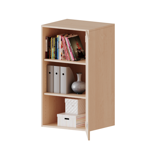 Aufsatzschrank, 3 Ordnerhöhen - Serie evo180 B/H/T: 60x108x40 cm, 1 Tür, abschließbar, Tür öffnet nach rechts
