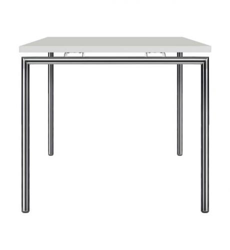 Schreibtisch mit 4-Fuß-Rundrohrgestell und melaminharzbeschichteter Tischplatte B/H/T: 120x72x80 cm, Plattenstärke: 19 mm