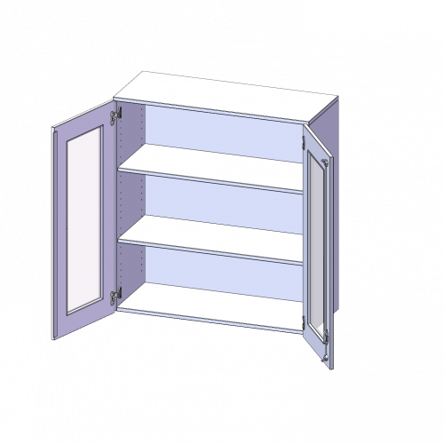 Aufsatzschrank, 3 Ordnerhöhen - Serie evo180 B/H/T: 100x108x40 cm, 2 Türen mit Glaseinsatz, abschließbar