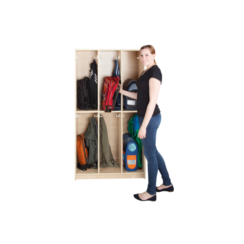 Schultaschenregal für 4 bzw. 6 Schüler B/H/T: 90,5x160x40 cm, für 6 Schüler