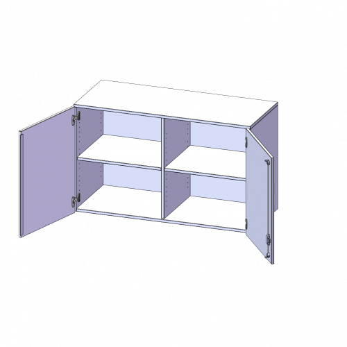 Aufsatzschrank, 2 Ordnerhöhen - Serie evo180 B/H/T: 120x72x60 cm, 2 Türen, abschließbar, mit Mittelwand