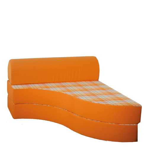 Bett-Sofa mit Rückenrolle B/H/T: 120x40x133 cm, Bezug Stoff