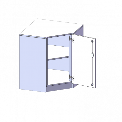 Innenecke als Schrank, 2 Ordnerhöhen - Serie evo180 B/H/T: 70x82x70 cm, Für 40 cm tiefe Schrankwände, Tür öffnet rechts, mit Sockel (81 mm)