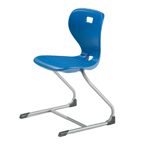 Ergostar Freischwinger Schulstuhl Sitzschalenfarbe Blau, Sitzhöhe 31 cm