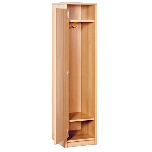 Beistellschrank für Garderobe B/H/T: 36x158x40 cm, verkürzte Tür links, mit Hut- und Schuhboden, aus feuerhemmendem Material, Garderoben-Dreifachhaken