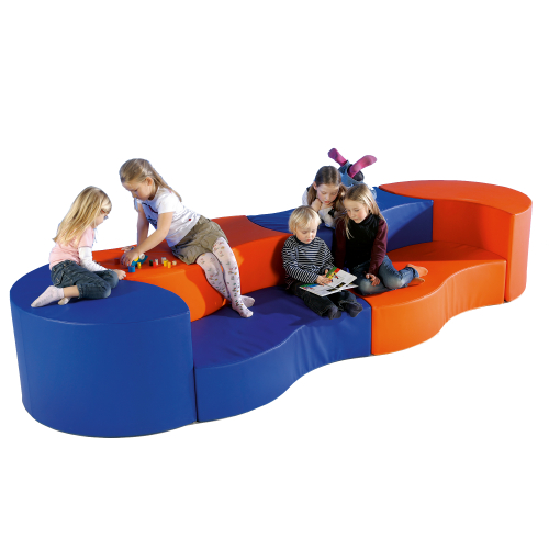 Swing-it Sit Wellensofa, 6 teilig Bezug Kunstleder Je Element B/H/T: 120x30/60x60 cm