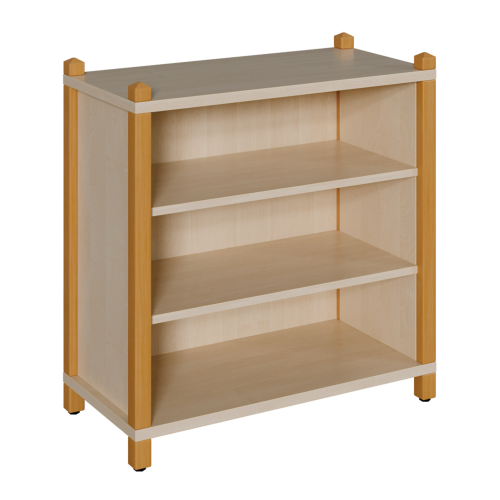 Stollen-Regal mit 3 Fächern B/H/T: 82 x 80 x 40 cm, Regal mit 2 verstellbaren Einlegeböden bzw. 3 Fächern, 3seitig geschlossen