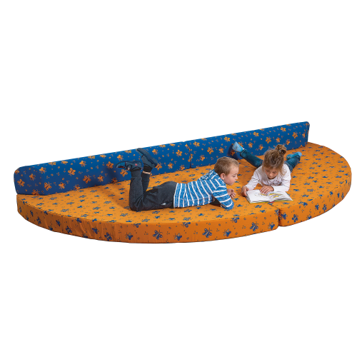 Klappsofa Viertelkreis inklusive 2 Rollen B/H/T: 160x15/30x160 cm, Stoff