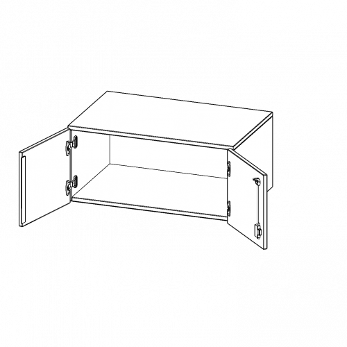 Aufsatzschrank, 1 Ordnerhöhe - Serie evo180 B/H/T: 80x36x40 cm, 2 Türen, abschließbar