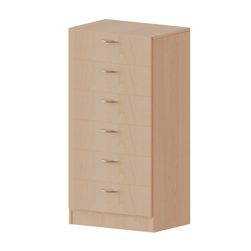 Schubladenschrank, 3 Ordnerhöhen - Serie evo180 B/H/T: 60x118x40 cm, 6 Schubladen, mit Sockel (81 mm)