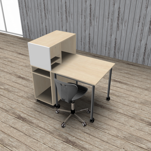 Schüler Depot im Klassenraum mit 6 Fächer, 1 Fach abschließbar B/H/T: 36,5x118x80 cm, für Tischhöhe 76 cm