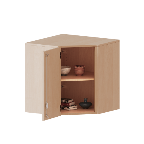 Innenecke Aufsatzschrank, 2 Ordnerhöhe - Serie evo180 B/H/T: 90x72x90 cm, Für 60 cm tiefe Schrankwände, Tür öffnet nach links