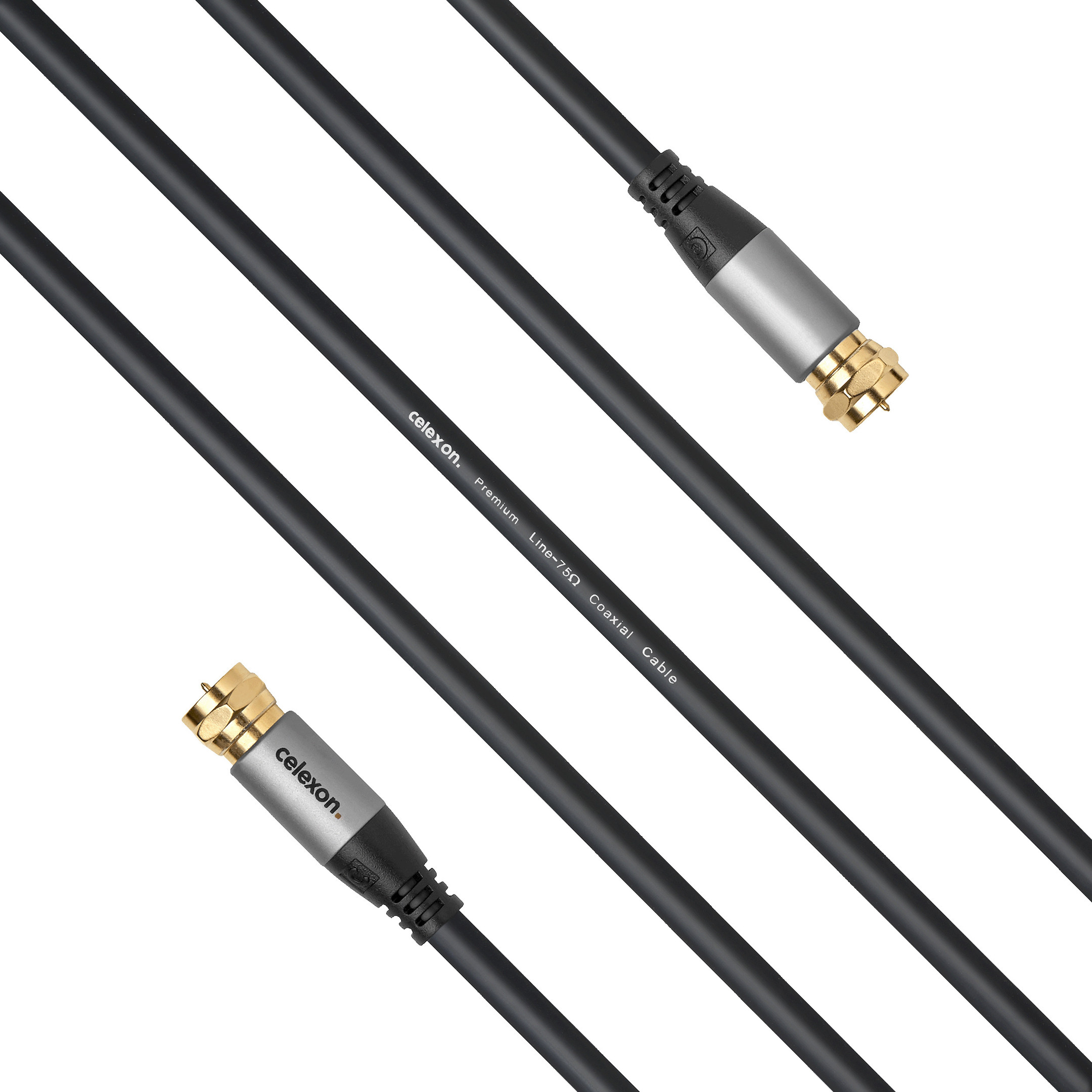 celexon F-Stecker Sat Antennenkabel 1,0m - Professional Line