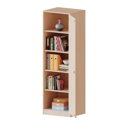 Schrank, 5 Ordnerhöhen - Serie evo180 B/H/T: 60x190x40 cm, 1 Tür, abschließbar, Tür öffnet nach rechts, mit Sockel (81 mm)