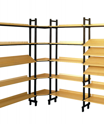 Eckteil mit 5 Böden + Tragrahmen B/H/T: 48x200x48 cm, Verbindungecke 90° für Bücherregal BR E