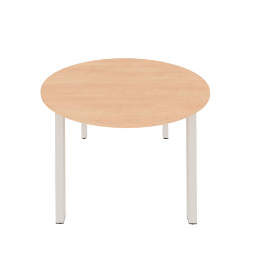 Rundtisch, Durchmesser 120 cm, Standfüsse Rundrohr 40x2 mm Tischplatte 19 mm melaminharzbeschichtet, Tischhöhe 59 cm