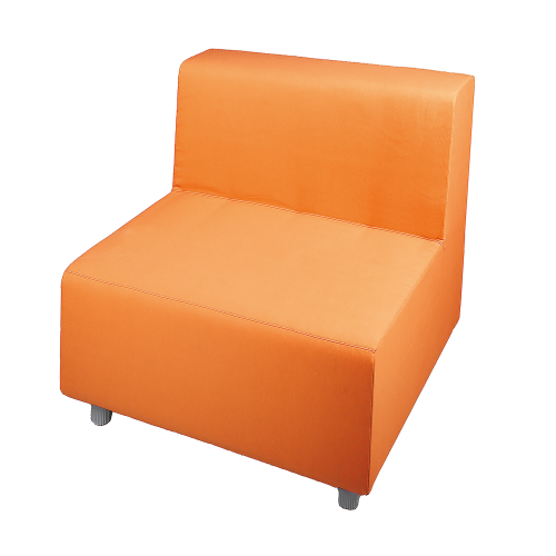 Sofa mit Lehne, Stoffbezug, Sitzhöhe 39 cm als 1-Sitzer, B/H/T: 70x69x72 cm, Stoff schwer entflammbar