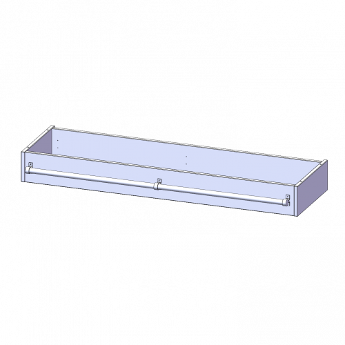 Leiterzarge zur Aufnahme einer Leiter - Serie evo180 Gesamthöhe 15 cm, für 138,7 cm breite und 40 cm tiefe Schrankwände
