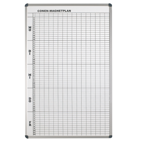 Stundenplantafel aus Premium Stahlemaille in grün B/H: 171x103 cm, 8 Stunden, 40 Klassen, Stahlemaillie grün, magnethaftend, beschreibbar