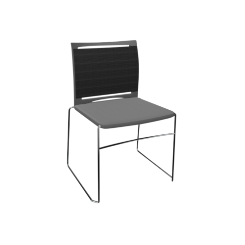 Stuhl Diane mit Netzrücken und Sitzpolsterung B/H/T: 58x85x53 cm, mit Armlehne, Gestellfarbe weiß, Stoffgruppe C1 (Standard)