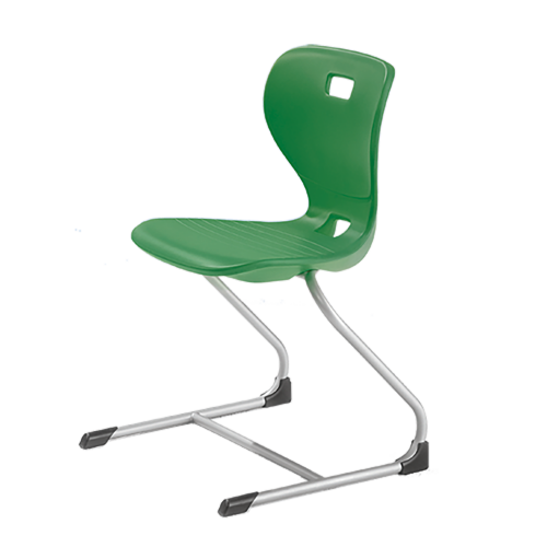 Ergostar Freischwinger Schulstuhl Sitzschalenfarbe Grün, Sitzhöhe 31 cm