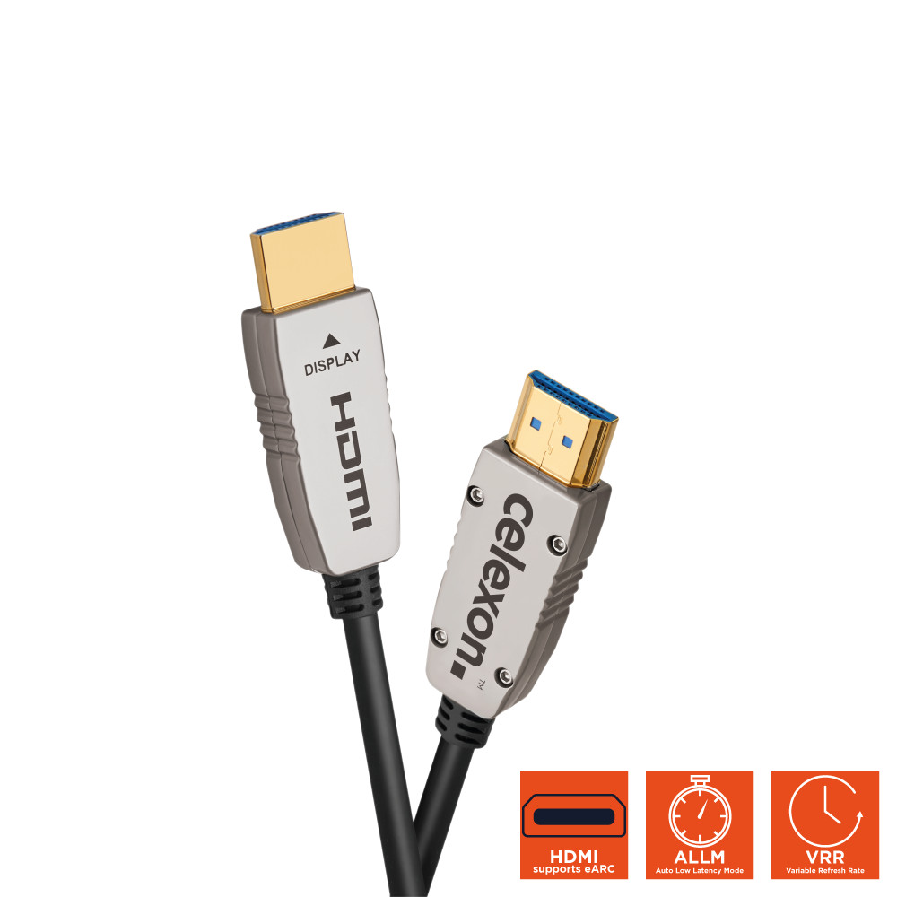 celexon UHD Optical Fibre HDMI 8K 48Gbps Active Kabel 10m, schwarz