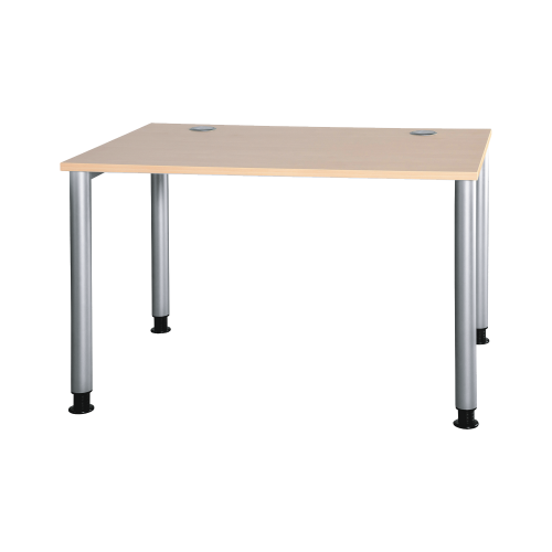 Schreibtisch höhenverstellbar mit Rundrohrgestell B/H/T: 160x72-86 cm,x80 cm, Plattendekor und Gestellfarbe sind wählbar