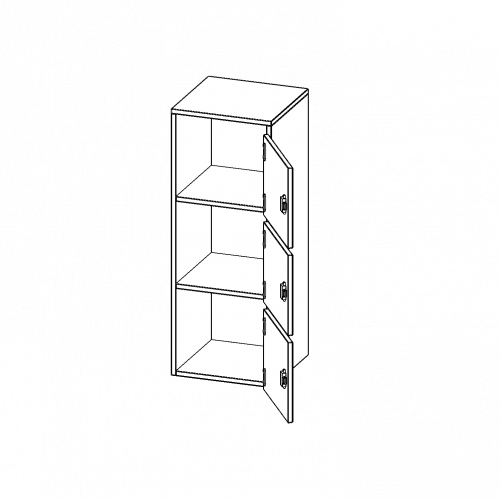 Schließfachschrank, 3 Ordnerhöhen - Serie evo180 B/H/T: 40,5x118x40 cm, 3 Schließfächer, mit Briefschlitz, Türen öffnen nach links, mit Sockel (81 mm)