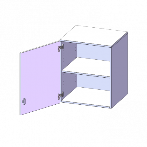 Aufsatzschrank, 2 Ordnerhöhen - Serie evo180 B/H/T: 60x72x50 cm, 1 Tür, abschließbar, Tür öffnet nach links