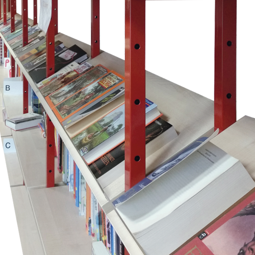 Schrägablage mit Tragrahmen für Bücherregal BR E Schrägablage mit Acrylglas Abrutschschutz für Bücherregal BR E und BR EA