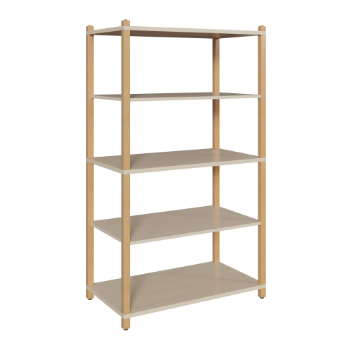 Stollen-Lagerregal mit 5 Böden B/H/T: 82x180x60 cm, Regal mit 3 festen und 2 verstellbaren Böden
