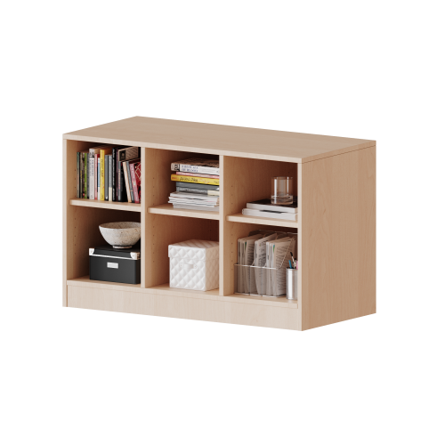 Regal, dreireihig, 1 Ordnerhöhe - evo180 Serie B/H/T: 104,5x64x40 cm (1,5 Ordnerhöhen), mit Sockel (81 mm) und Mittelwand, ohne Boxen, 3 Einlegeböden