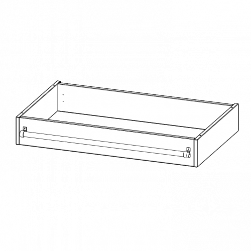 Leiterzarge zur Aufnahme einer Leiter - Serie evo180 Gesamthöhe 15 cm, für 100 cm breite und 60 cm tiefe Schrankwände