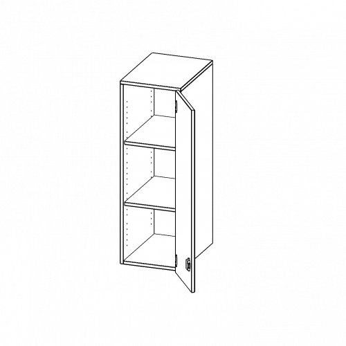 Aufsatzschrank für ErgoTray Serie, 3 Ordnerhöhe - Serie evo180 B/H/T: 36,1x108x40 cm, 1 Tür, Tür öffnet rechts