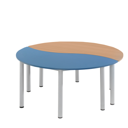 "SoooRounD" Basic II Halbrundwellentisch, höhenverstellbar, fahrbar B/H/T: 160x58-72x80 cm