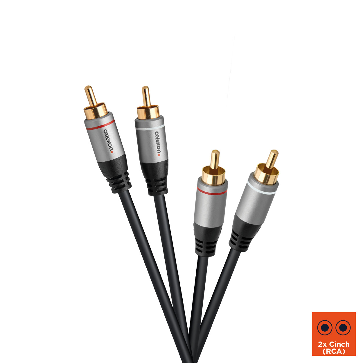 celexon 2x Cinch Stereo Audiokabel 2,0m - Professional Line