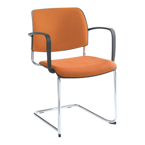 Stuhl ANABELLE, mit FS-Gestell mit Armlehne, Sitz- und Rückenpolster, Farbe des Bezugs wählbar, Gestell: Schwarz