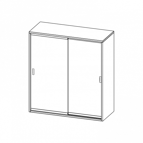 Aufsatz mit Glasschiebetüren, 3 Ordnerhöhen - Serie evo180 B/H/T: 100x108x60 cm, 2 Schiebetüren, abschließbar