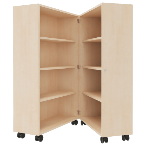 Bücherwagen mit 6 Einlegeböden, zusammenklappbar, fahrbar B/H/T: 80x126x64 cm