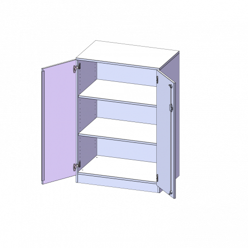 Schrank, 3 Ordnerhöhen - Serie evo180 B/H/T: 80x118x40 cm, 2 Türen, abschließbar, mit Sockel (81 mm)