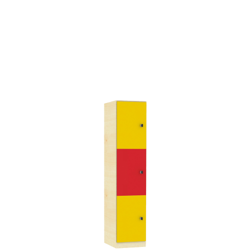Schließfachschrank Serie SFS, einreihig B/H/T: 41,8x120x50 cm, 1x3 Fächer