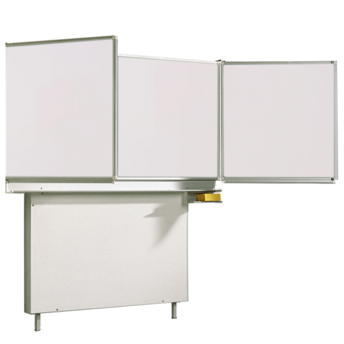 Whiteboard Wandtafel Schultafel aus Premium Stahlemaille, Serie MEW, weiß Wandklappschiebetafel mit Kontergewicht