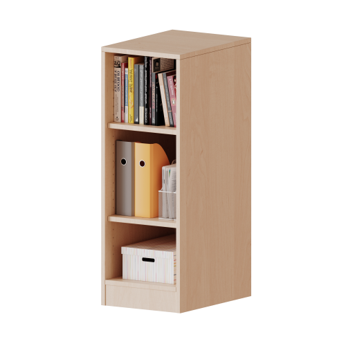 Regal, einreihig, 2 Ordnerhöhen - evo180 Serie B/H/T: 36,1x100x40 cm (2,5 Ordnerhöhen!), mit Sockel (81 mm), ohne Boxen, 2 Einlegeboden