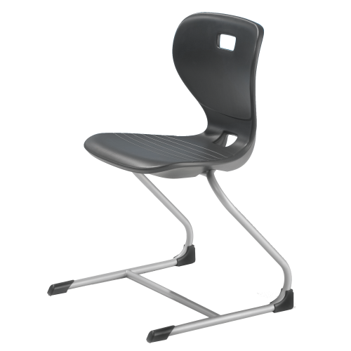 Ergostar Freischwinger Schulstuhl Sitzschalenfarbe Dunkelgrau, Sitzhöhe 38 cm