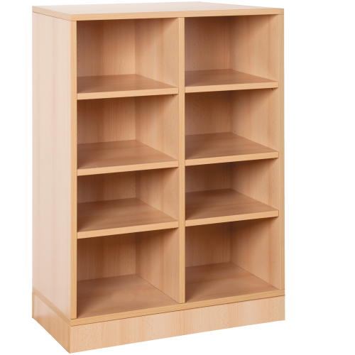 Offenes Regal mit 8 Fächern & Mittelwand B/H/T 66 x 98 x 40cm, Dekor wählbar, auf Rollen